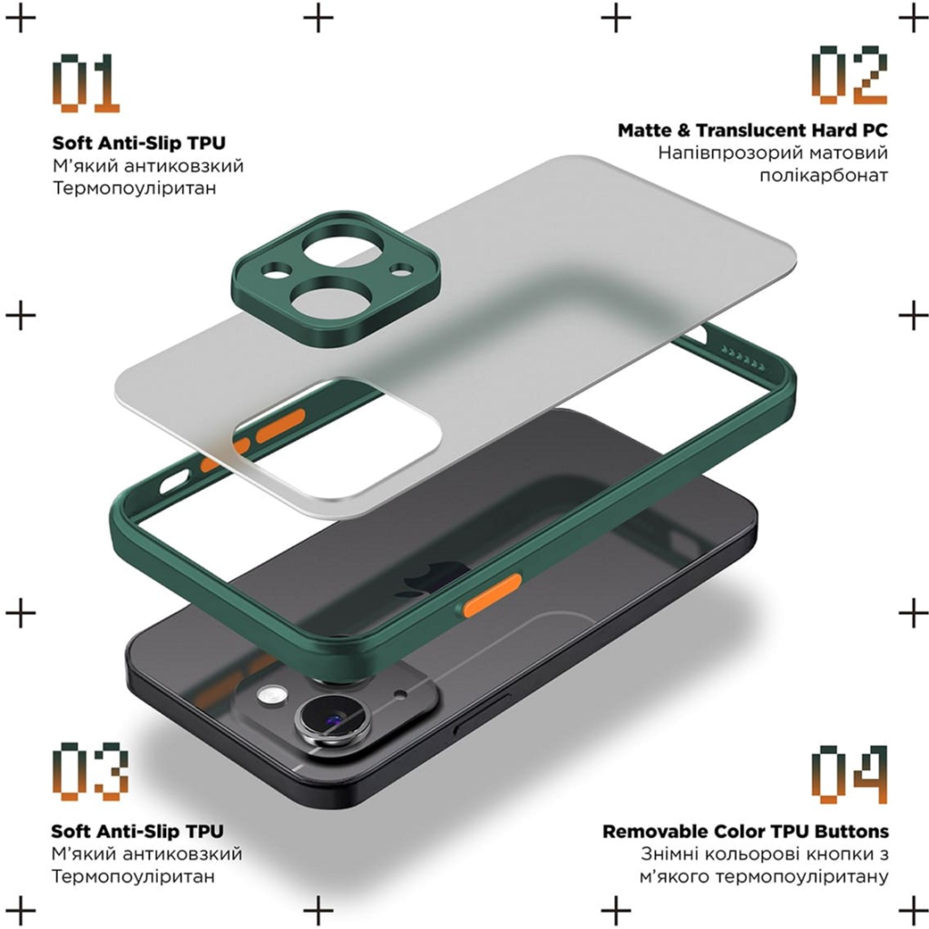Чохол до мобільного телефона Armorstandart Frosted Matte Xiaomi Redmi 12 4G Dark Green (ARM68552) Чохол до мобільного телефона Armorstandart Frosted Matte Xiaomi Redmi 12 4G Dark Green (ARM68552)