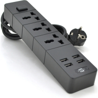 Network power filter Voltronic TV-T08, 3x, 4*USB Black (TV-T08-Black)