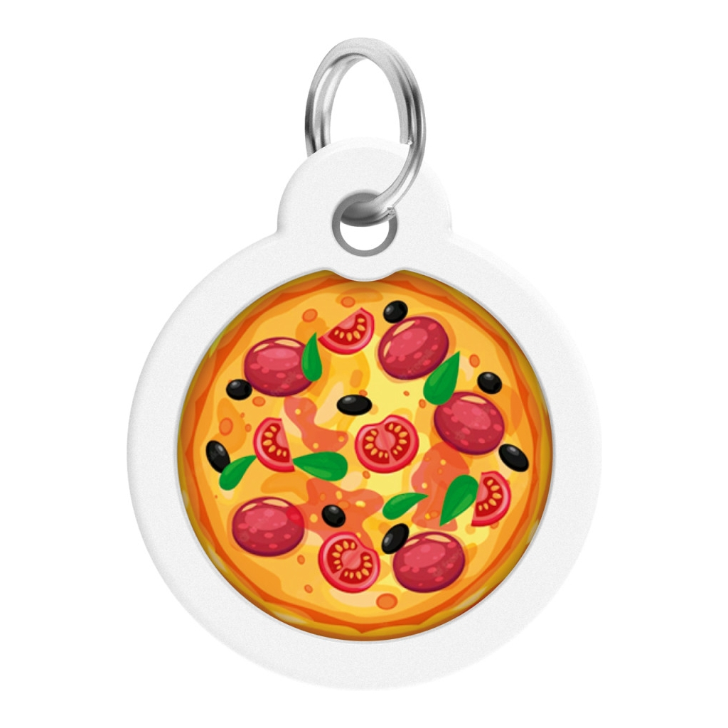 Адресник для тварин WAUDOG Smart ID з QR паспортом "Піца", коло 30 мм (230-4038)