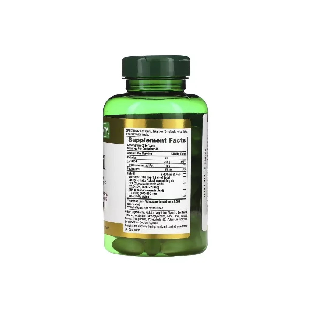 Жирні кислоти Nature's Bounty Риб'ячий жир, 2400 мг, Odorless Fish Oil, 90 гелевих капсул (NRT-17130) Жирні кислоти Nature's Bounty Риб'ячий жир, 2400 мг, Odorless Fish Oil, 90 гелевих капсул (NRT-17130)