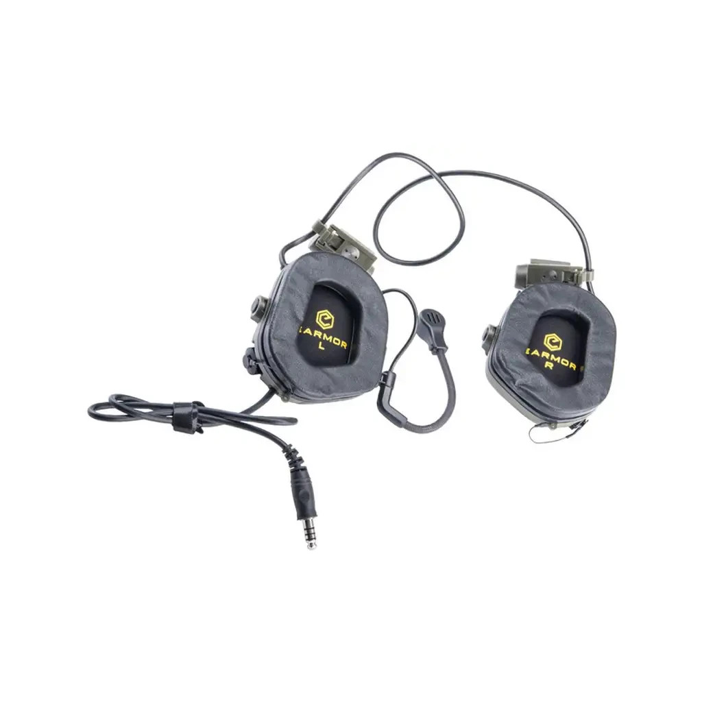 Тактичні навушники Earmor M32X MARK3 Green з мікрофоном (сумісні з ARC Rail) (M32X-ARC-FG)