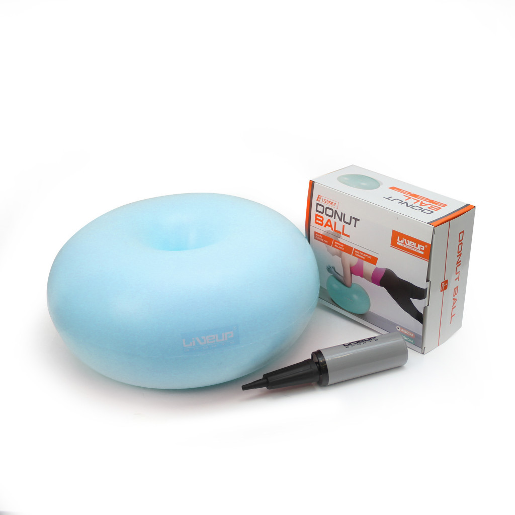 М'яч для фітнесу LiveUp Donut Ball LS3567-b синій 45х25см (2021281280088) М'яч для фітнесу LiveUp Donut Ball LS3567-b синій 45х25см (2021281280088)