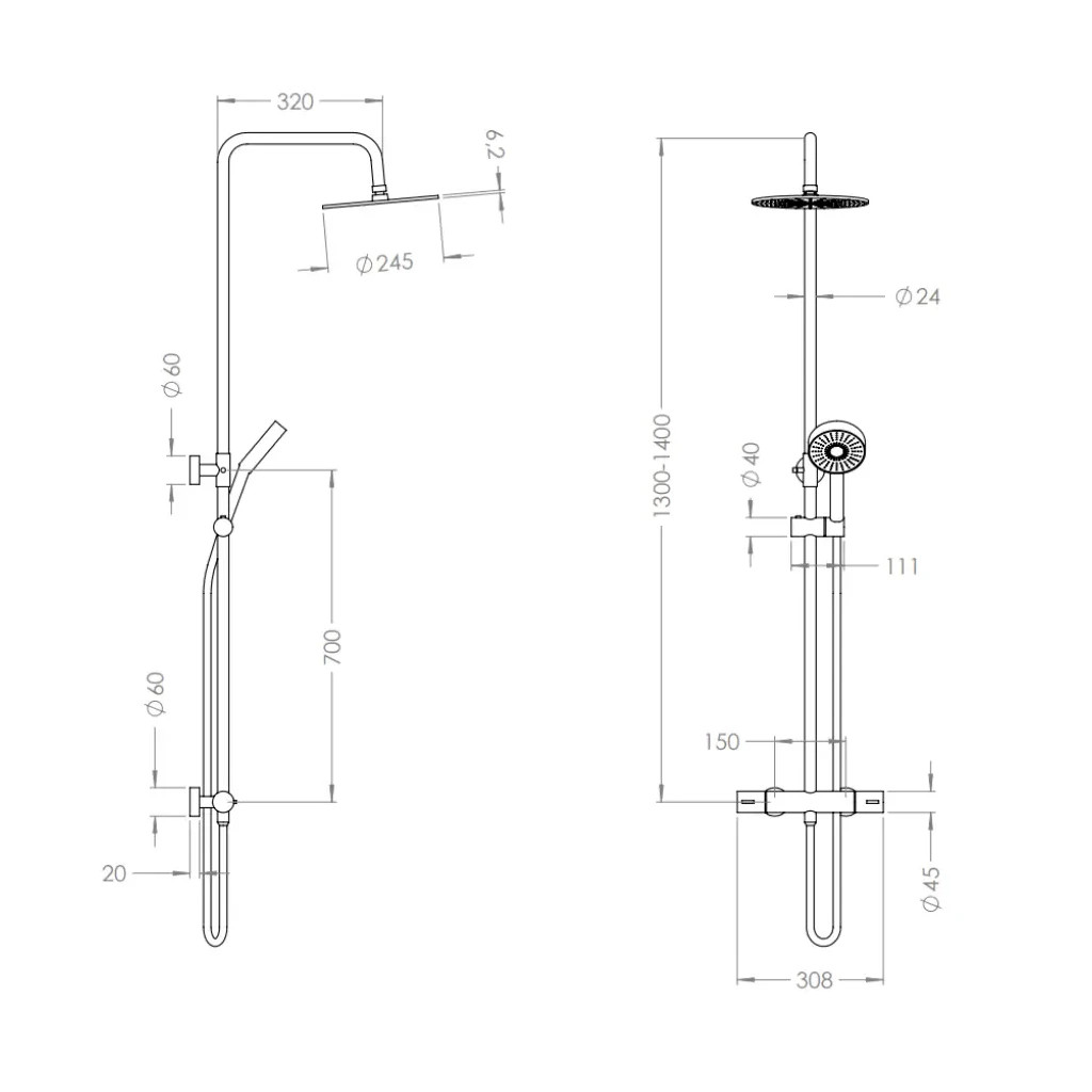 Душовий гарнітур Nett SSH-24