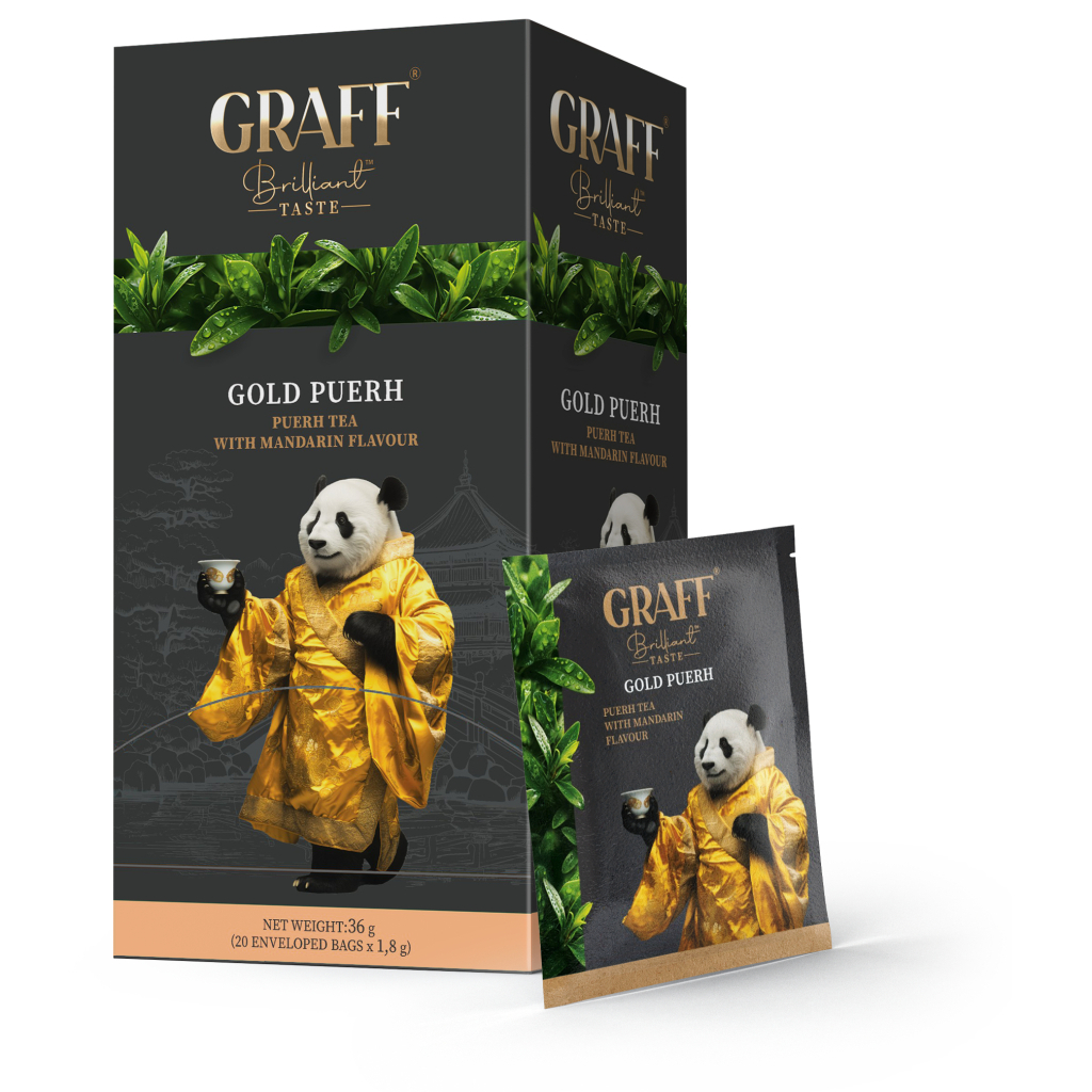 Чай Graff Gold Puer З ароматом мандарина 20 пакетиків х 1.8 г (4820279610634)