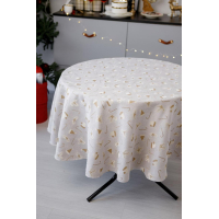 Tablecloth Provence Caps on beige Dx136 cm (036814)
