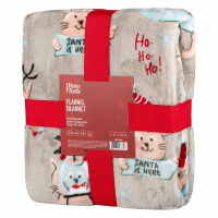 ARDESTO Christmas Flannel plaid 160x200cm, 100% polyester, Christmas cats (ART0120PB)