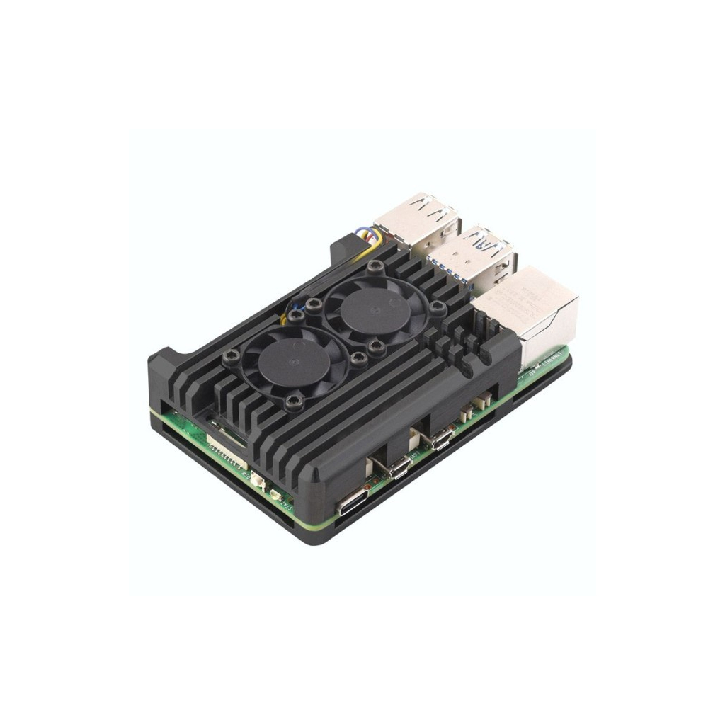 Корпус до промислового ПК KUONGSHUN for Raspberry Pi 5 Alu 2 fans (RA787)