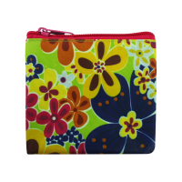 Cool For School children's wallet with a zipper "Flowers", green (CF86360)
