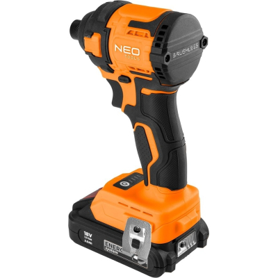 Гайковерт Neo Tools Energy+ 18V, безщітковий, 3600об/хв, 300Нм, 1/4", 4 швидкості, 0.85кг (без АКБ та ЗП) (04-612)
