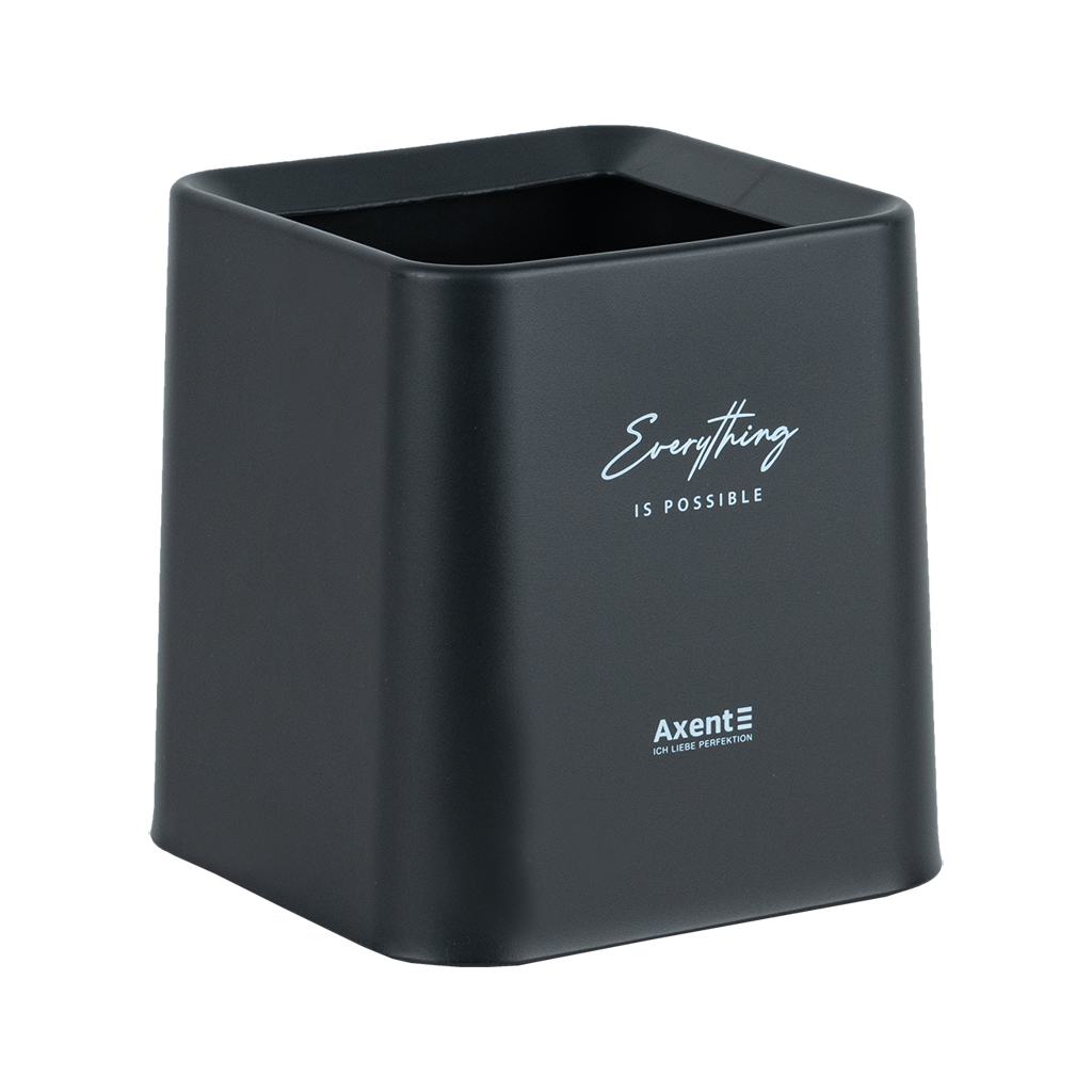 Кошик для паперів Axent Настільний контейнер для сміття, квадратний, чорний (2132-01-A)