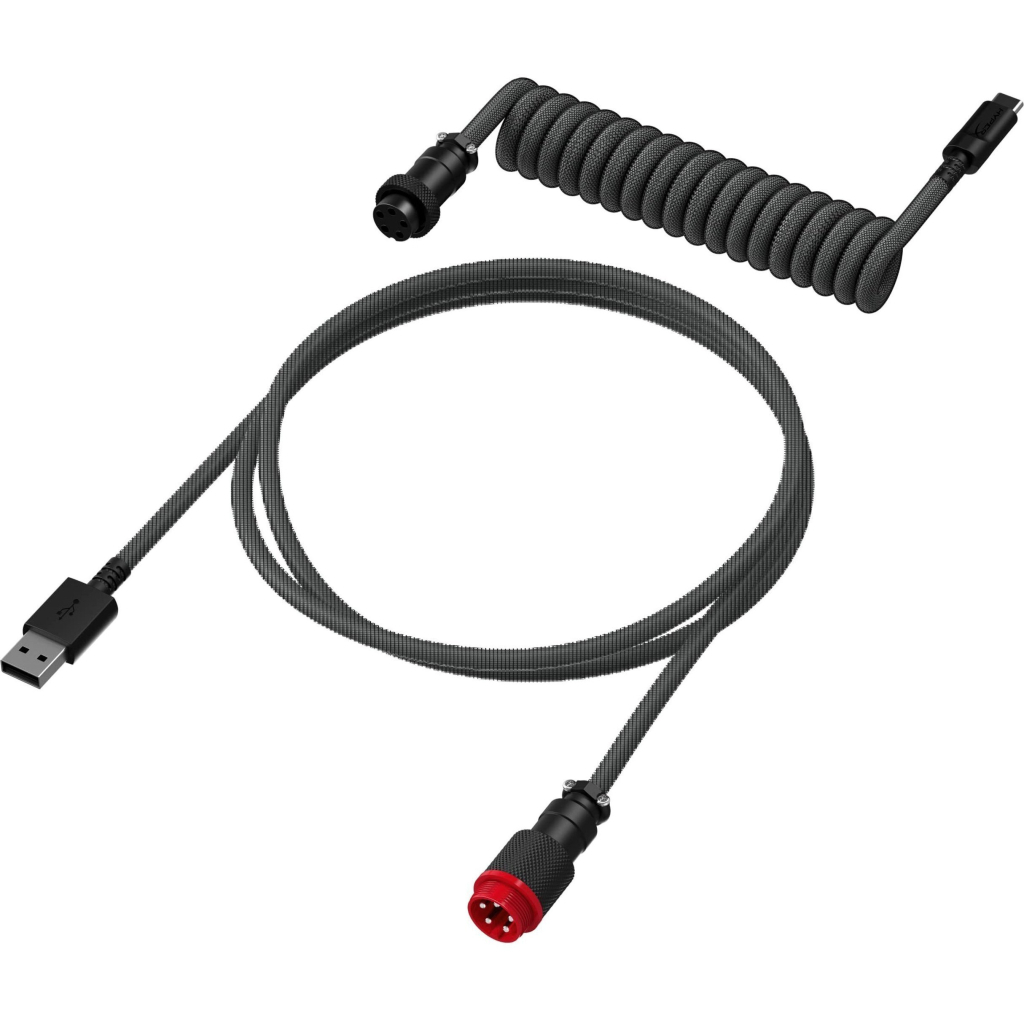 Дата кабель USB 2.0 AM to USB-C 1.37m coiled gray-black HyperX (6J679AA)
