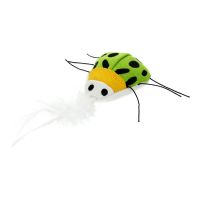 Cat toy Hippie Pet Beetle with white feathers 7.5 cm (HIPCT2304039B)
