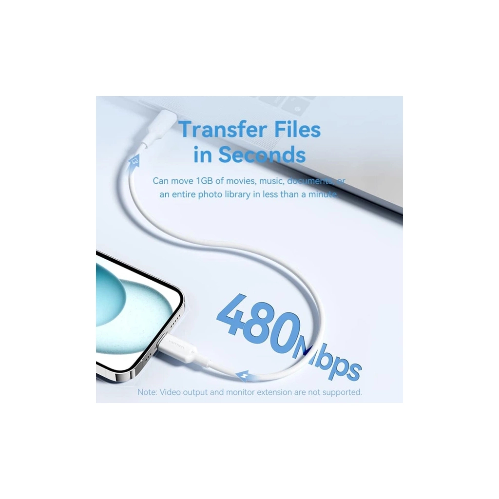 Дата кабель USB-C to USB-C 1.0m 3A black Vention (TRCBF)