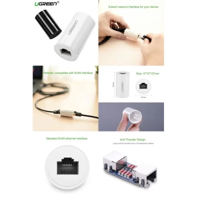 Зрощувач RJ-45 NW116 Ethernet Connector Black Ugreen (30837)