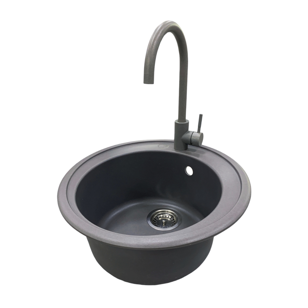 Мийка кухонна Adamant Sun сірий + змішувач (4824296910104) Мийка кухонна Adamant Sun сірий + змішувач (4824296910104)