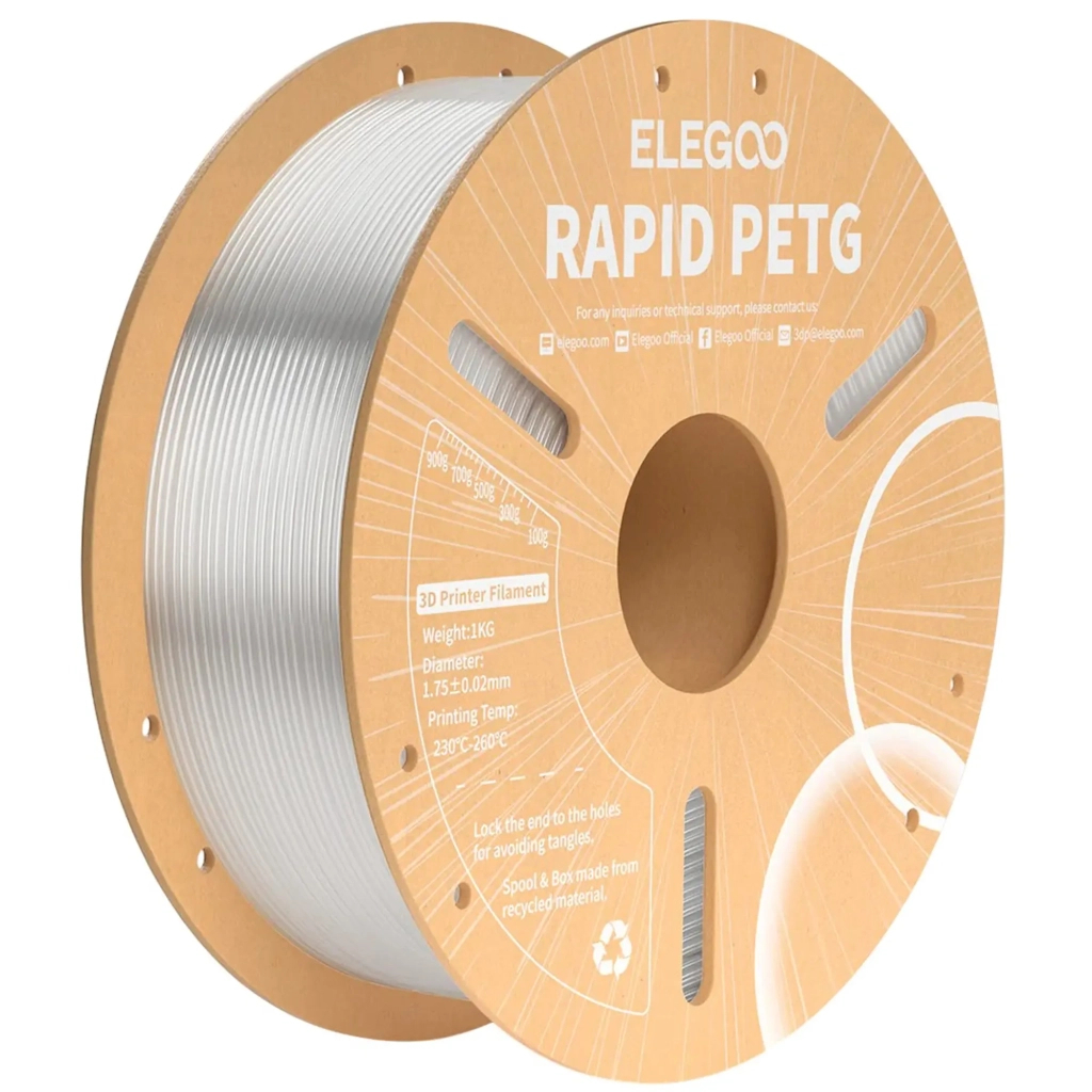 Пластик для 3D-принтера ELEGOO Rapid PETG 1кг, 1.75мм, transparent (50.203.0315) Пластик для 3D-принтера ELEGOO Rapid PETG 1кг, 1.75мм, transparent (50.203.0315)