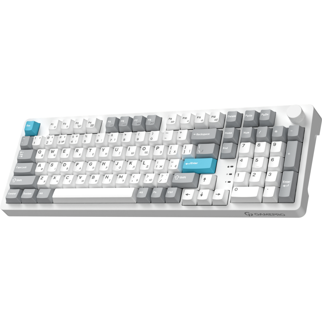 Клавіатура GamePro Asgard Drakkar Keychron Super Red Switch Wireless/Bluetooth/USB UA White (MK305WH)