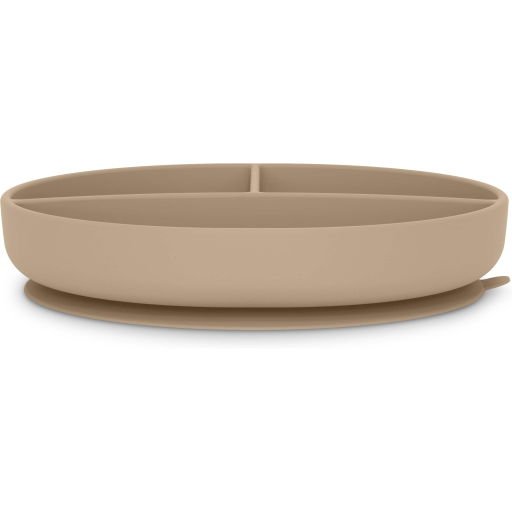 Тарілка дитяча Suavinex Colour Essence силіконова для вводу прикорму на 3 секції, +6 міс. , бежева (402914)