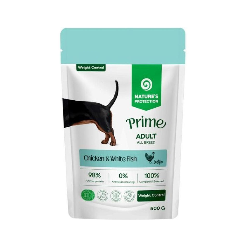 Вологий корм для собак Nature's Protection Prime Weight Control Adult Dogs Chicken and White Fish 500 г (NPPR47954)