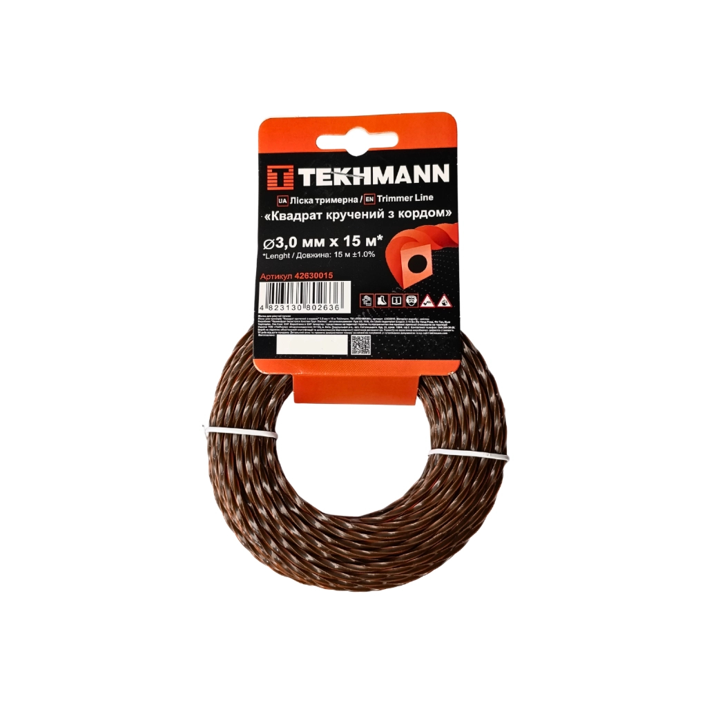 Жилка косильна Tekhmann "Квадрат кручений з кордом" 3,0 мм × 15 м (42630015)