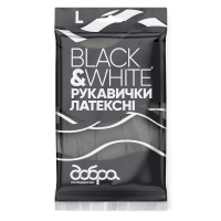 Household gloves Good Housewife Black&White Latex Size L (4820086523813)