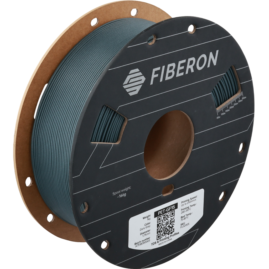 Пластик для 3D-принтера Polymaker Fiberon PET-GF15 1,75mm 0,5kg DARK GREY (FL02005)