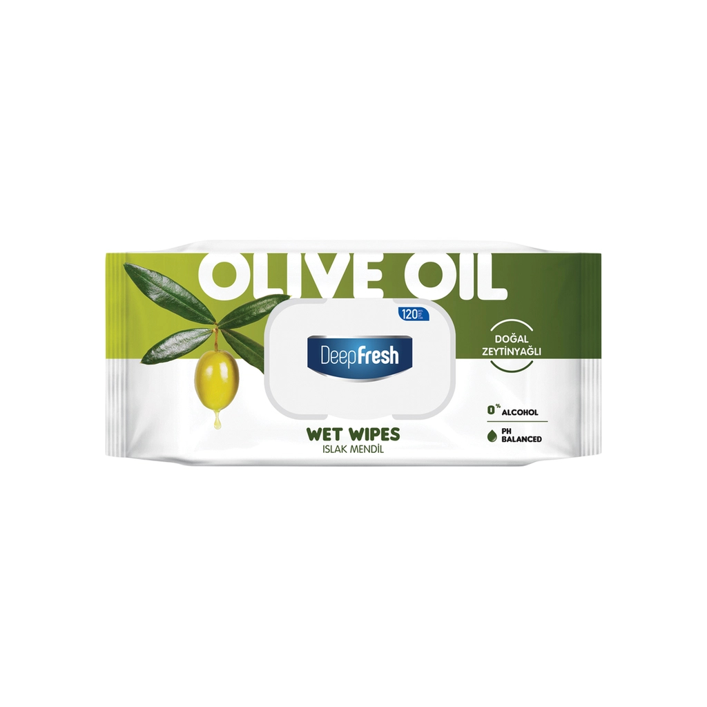 Вологі серветки Deep Fresh Green Nature Olive Oil 120 шт. (8681554613834)