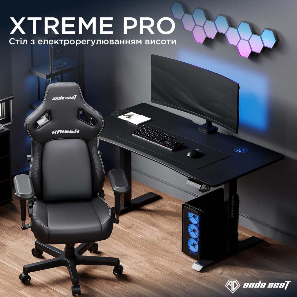 Комп'ютерний стіл Anda Seat Xtreme Pro Black (AD-D-DD1-1400-08-B) Комп'ютерний стіл Anda Seat Xtreme Pro Black (AD-D-DD1-1400-08-B)