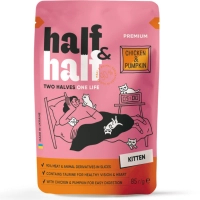 Wet food for cats Half&Half for kittens with chicken and pumpkin in sauce 85 g (4820261921946)