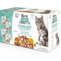 Вологий корм для кішок Brit Care Fillets in Gravy Flavour box Sterilized 12х85 г (8595602565337)