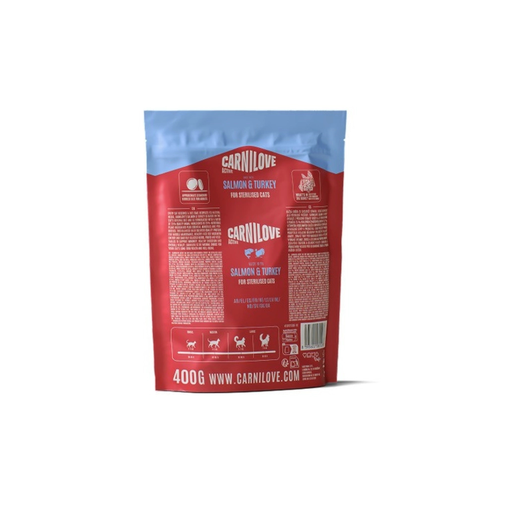 Сухий корм для кішок Carnilove Active Salmon & Turkey Sterilised 400 г (8595602581528)