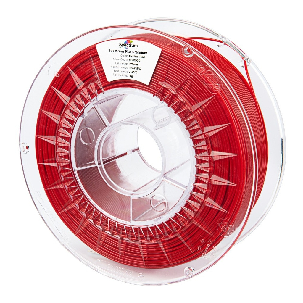 Пластик для 3D-принтера Spectrum PLA Premium 1.75mm 1kg, Tooling Red (CW-MW-001)