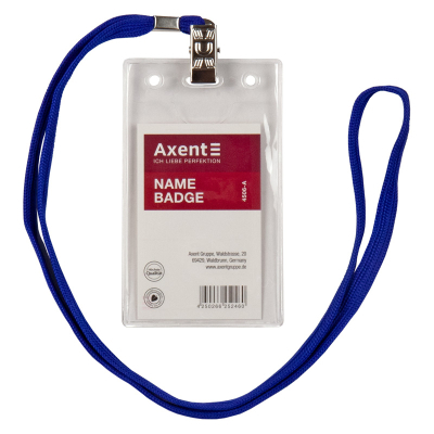 Бейдж Axent vertical 11,7*6,4cm, string, clear (4506-А)