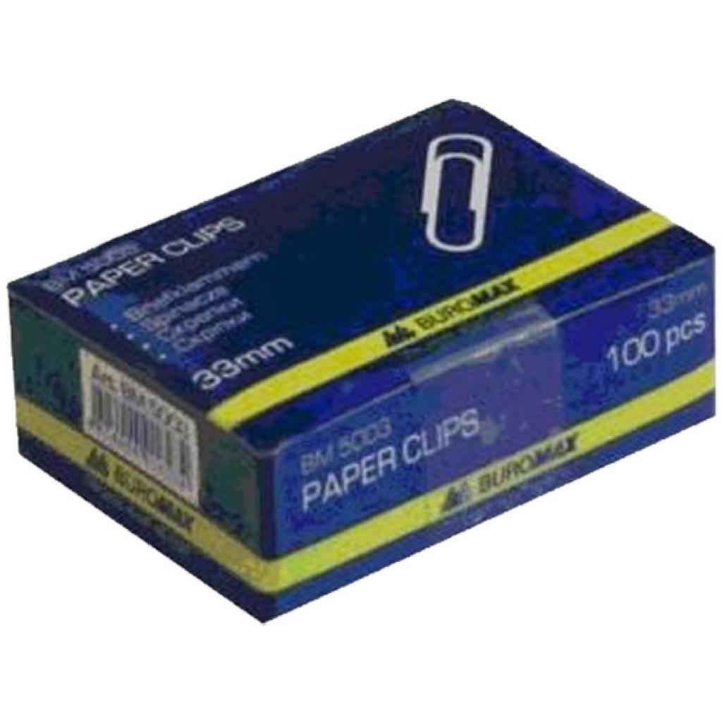 Скріпки канцелярські Buromax 33 мм, nickel-plated, 100 шт (BM.5003) Скріпки канцелярські Buromax 33 мм, nickel-plated, 100 шт (BM.5003)