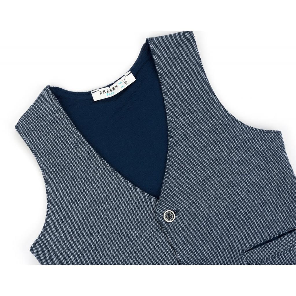 Жилет дитячий Breeze трикотажний з кишеньками (10568-80B-blue)