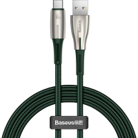 Дата кабель USB 3.1 AM to Type-C 1.0m 6A LED green Baseus (CATSD-M06)