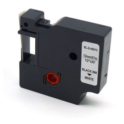 Label printer tape UKRMARK RL-D-45013P-BK/WT, analog DYMO S0720530, 12mm x 7m. (CD45013P)
