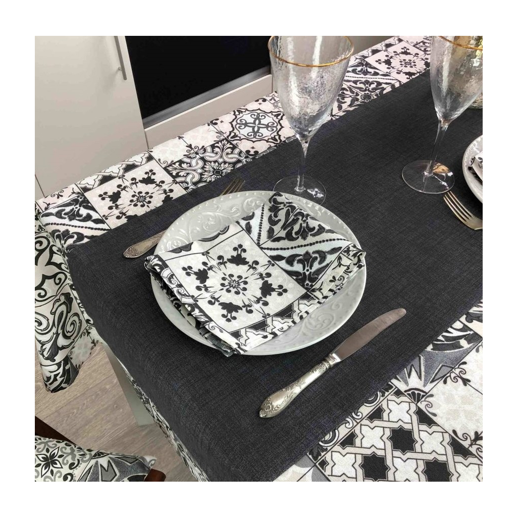 Доріжка на стіл Прованс Black Milan 120х40 (4823093434561)
