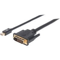 Кабель мультимедійний Mini DisplayPort M to DVI 25 M 1.8m Black Manhattan Intracom (152150)