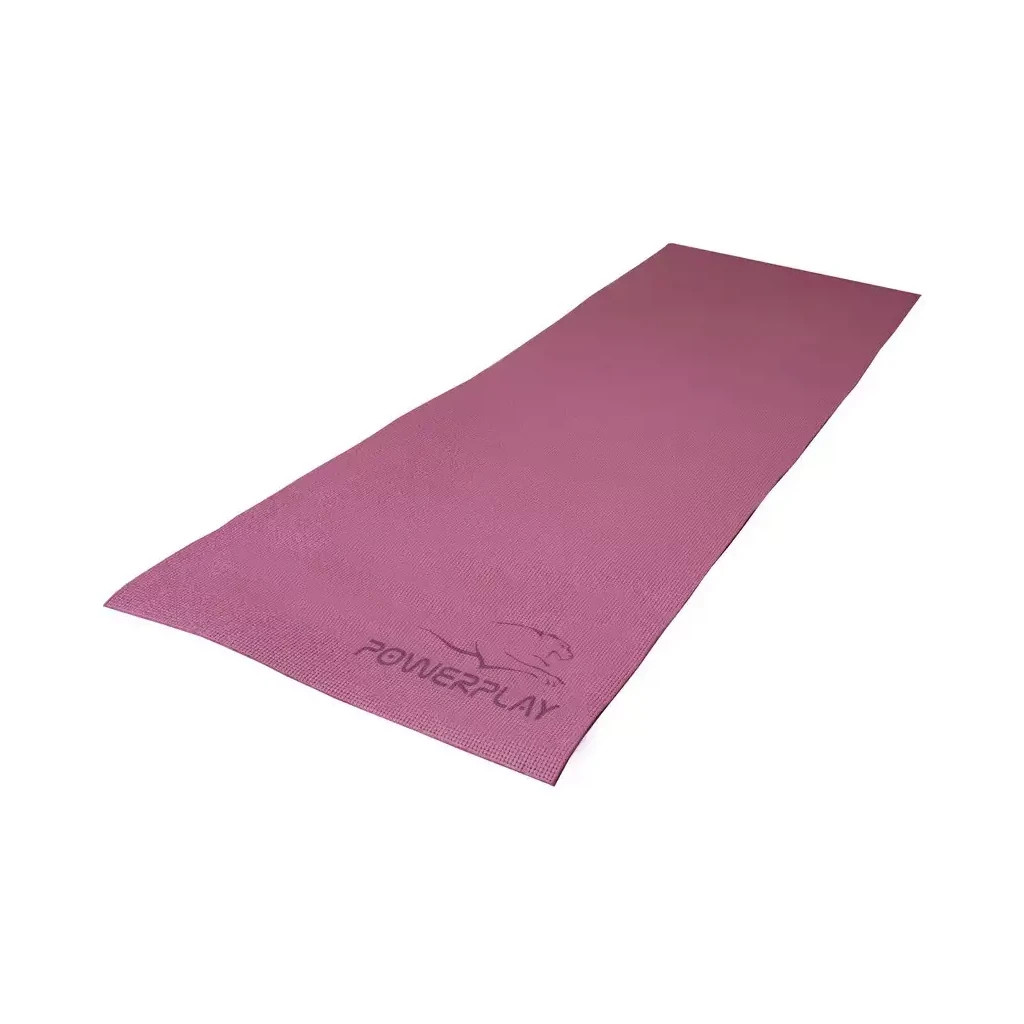 Килимок для йоги PowerPlay 4010 PVC Yoga Mat 173 x 61 x 0.6 см Рожевий (PP_4010_Rose_(173*0,6))