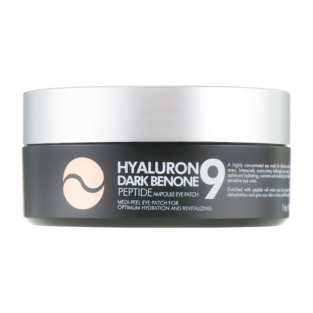 Патчі під очі Medi-Peel Hyaluron Dark Benone Peptide 9 Ampoule Eye Patch Гідрогелеві від темних кіл з пептидами 60 шт. (8809409343655)