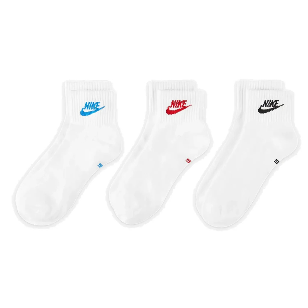 Шкарпетки Nike U NK NSW EVERYDAY ESSENTIAL AN 3PR DX5074-911 38-42 3 пари Білий/Мультиколор (196148785852)