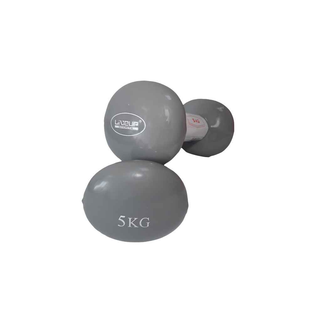 Гантельний набір LiveUp Vinyl Dumbbell Egg Head вінілові сірі 2х5кг LS2001-5 (6951376138252) Гантельний набір LiveUp Vinyl Dumbbell Egg Head вінілові сірі 2х5кг LS2001-5 (6951376138252)