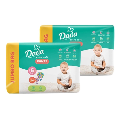 Підгузки Dada Extra Soft 6 XL (15+ кг) 112 шт (2 упаковки по 56 шт) (4820174989514)