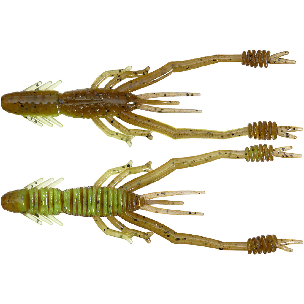 Силікон рибальський Reins Ring Shrimp 4" B08 Green Pumpkin Chart Melon (6 шт/уп.) (1552.09.14)