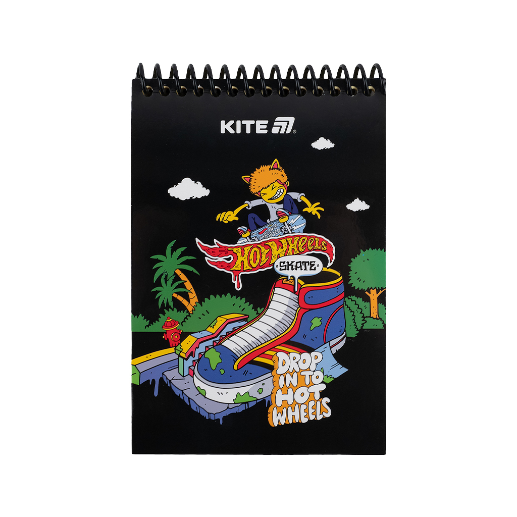 Блокнот Kite на спіралі Hot Wheels А6, 48 аркушів, нелінований (HW25-196-2) Блокнот Kite на спіралі Hot Wheels А6, 48 аркушів, нелінований (HW25-196-2)