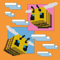 Картина по номерам Santi Майнкрафт Бджілки 25х25 см з алмазною мозаїкою (954928)