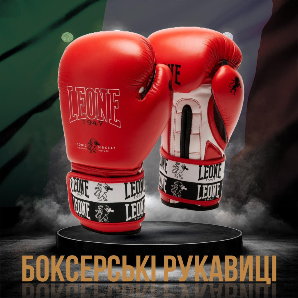 Боксерські рукавички Leone GN208 Iconic Red 10 унцій (GN208_Red_10oz)