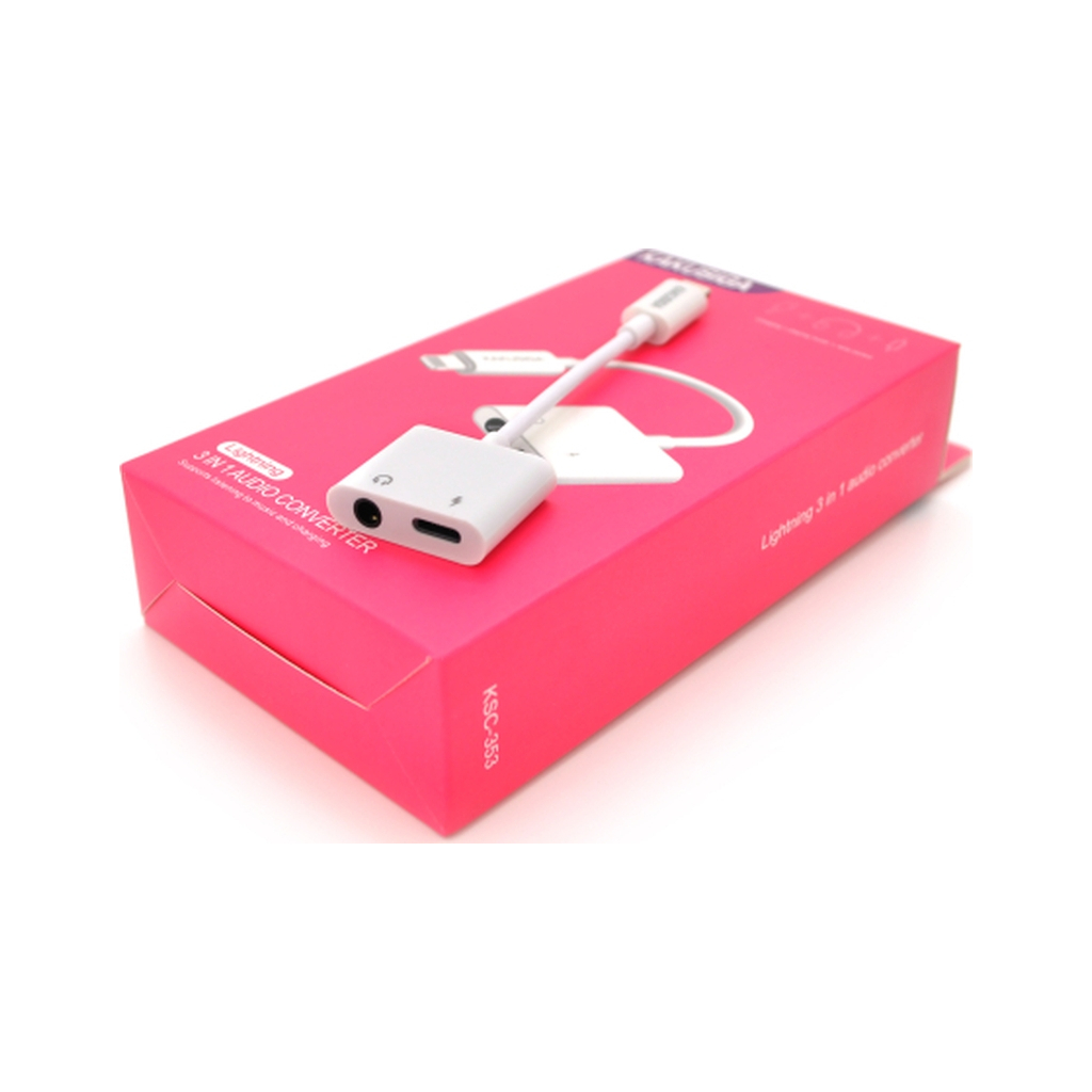 Перехідник Lightning 2-in-1 Audio Adapter Lightning + 3.5mm iKAKU (KSC-353) Перехідник Lightning 2-in-1 Audio Adapter Lightning + 3.5mm iKAKU (KSC-353)
