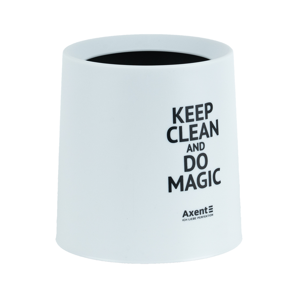 Кошик для паперів Axent Настільний контейнер для сміття, круглий, білий (2131-21-A)